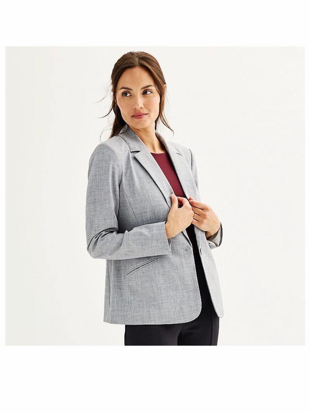 Nine West Light Gray Women's Classic Blazer